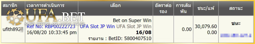 UFA SLOT Super Win - minor jackpot 30079 บาท