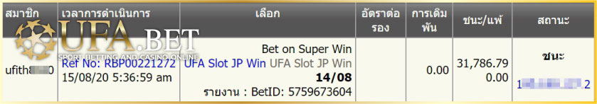UFA SLOT Super Win minor jackpot 31786 บาท